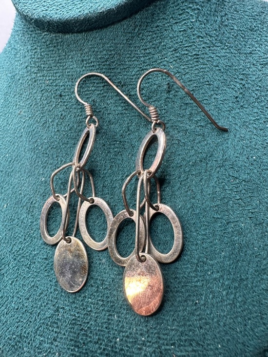 Jewelry - Alyssa Smith Jewelry 925 Italy Sterling Silver Disc Dangle Drop Earrings